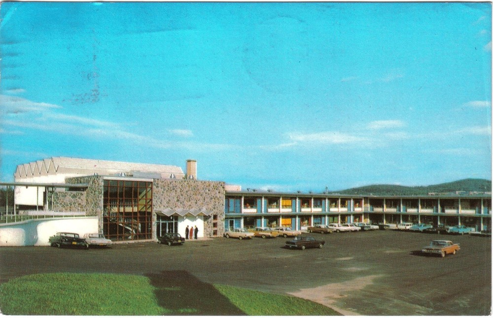 Quebec Postcard Sherbrooke Le Baron Motor Hotel