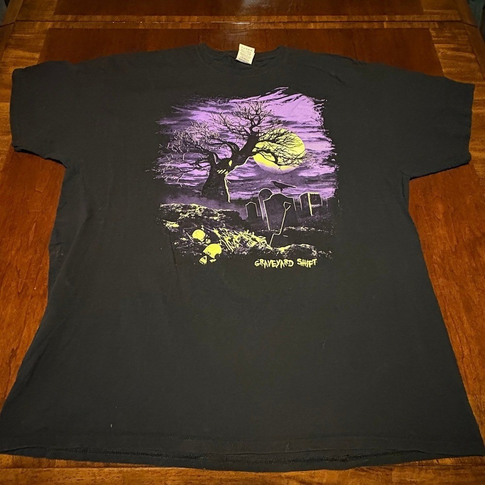 Vintage Graveyard Shift Halloween Tee FOTL Heavy Cotton 2XL