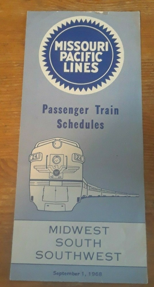 1968 Missouri Pacific Lines Railroad Timetable Train Railway Schedule