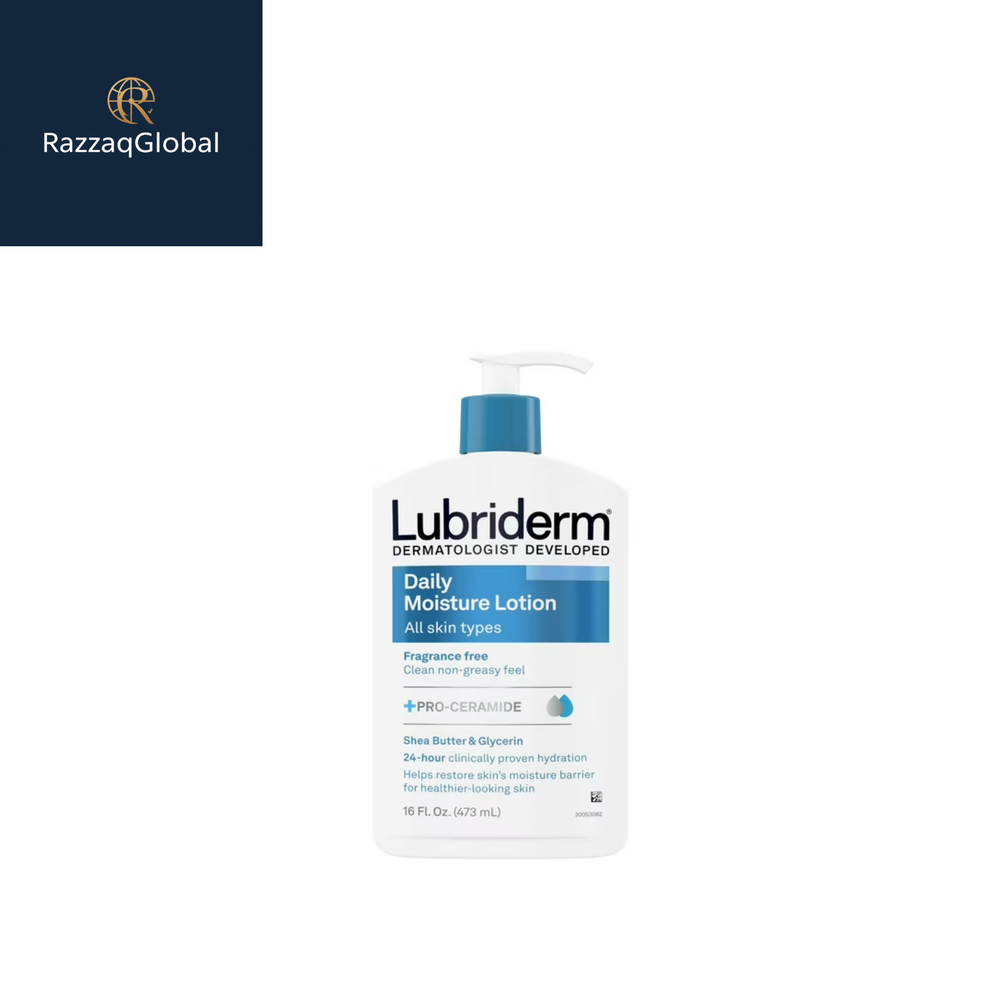 Lubriderm Daily Moisture Full Body Lotion, Fragrance-Free Moisturizer, 16 oz