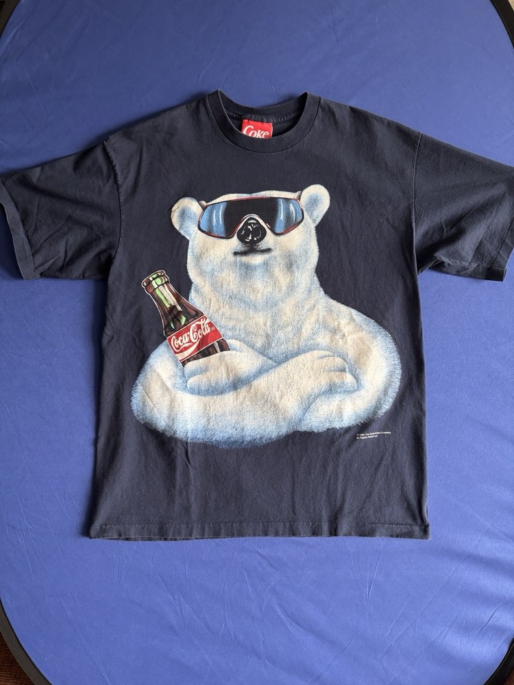 Vintage 1994 Coke Coca Cola T Shirt Men’s XL Polar Bear Sunglasses Logo
