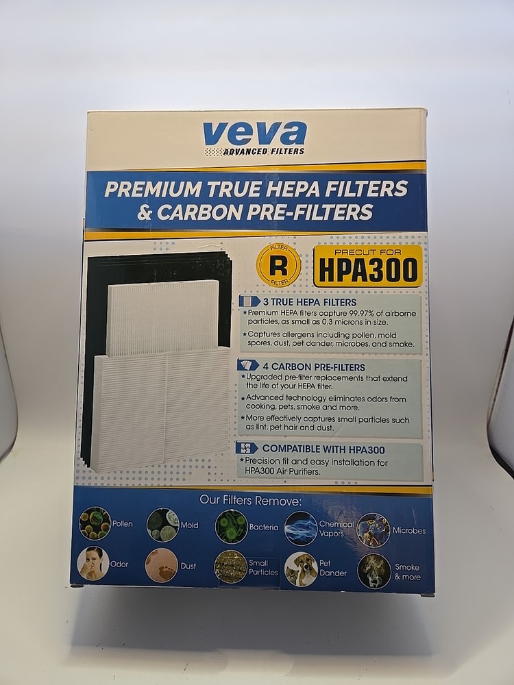 VEVA 3-Pack HEPA Replacement Filters with 4 Precut HPA300 Filters
