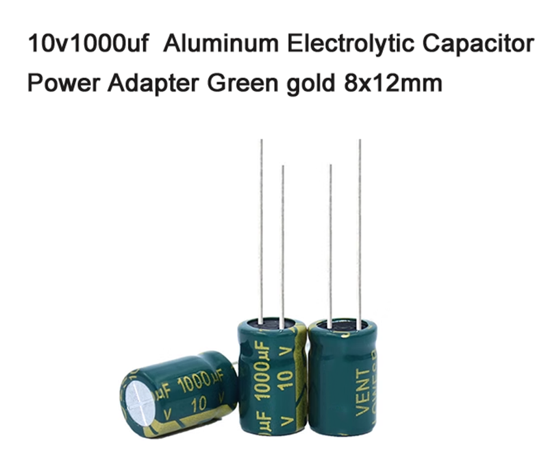 10v1000uf  Aluminum Electrolytic Capacitor Power Adapter Green gold 8x12mm
