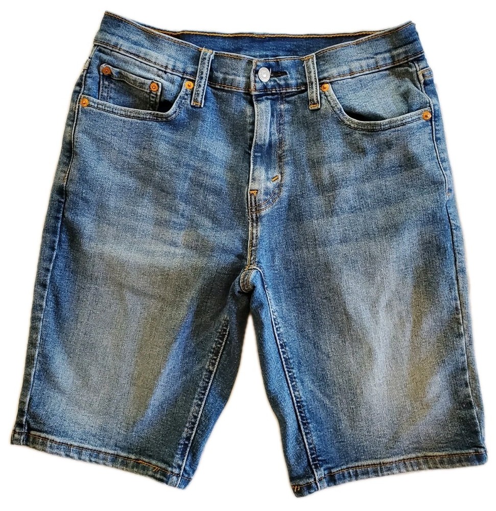 Levi's Men's 541 Denim Shorts Blue Five-Pocket Button Flat Front Medium Wash