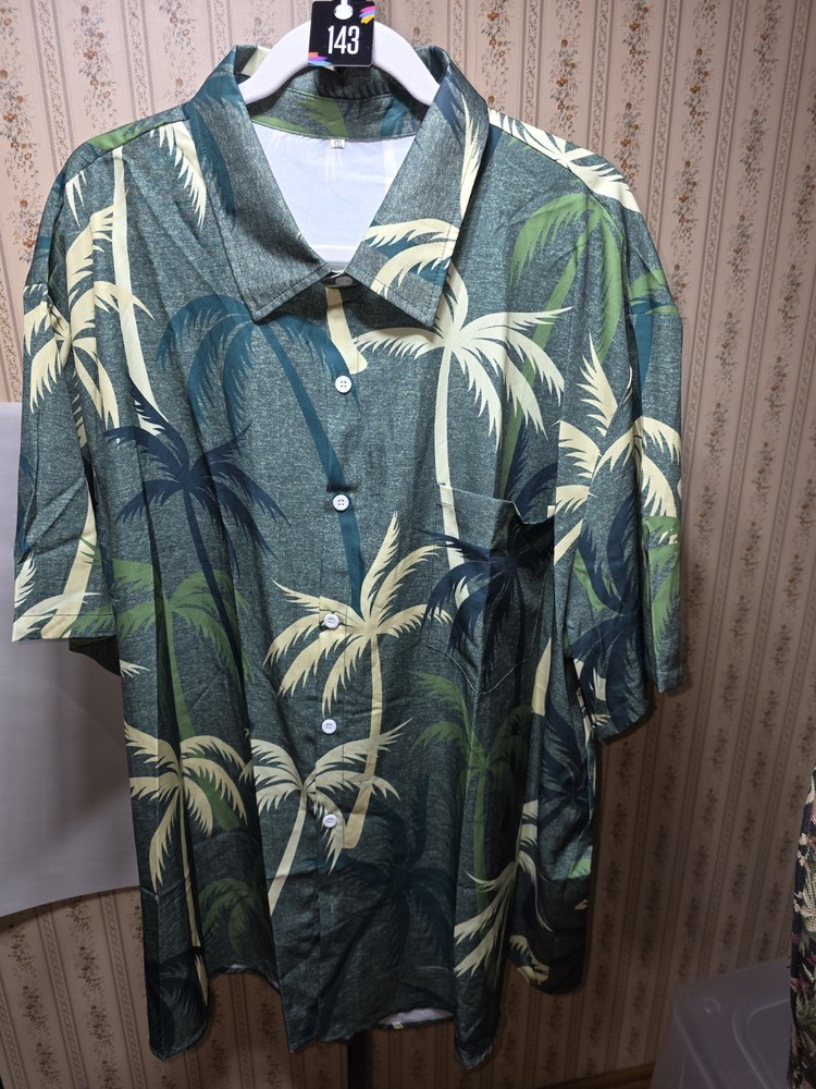Mens 5XL Hawaiian Shirt Bundle Tropical Palm + Abstract Button Up Big Tall Lot 2-image