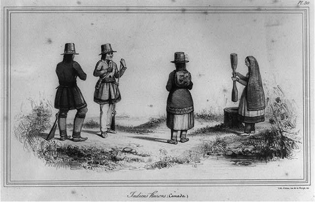 Photo:View of North America. Huron Indians. Canada 1842