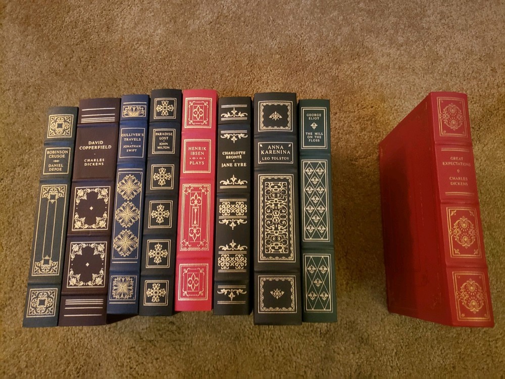 LOT of 8 The Franklin Library Gold Gilded Leather Books book plates + 1 oxford