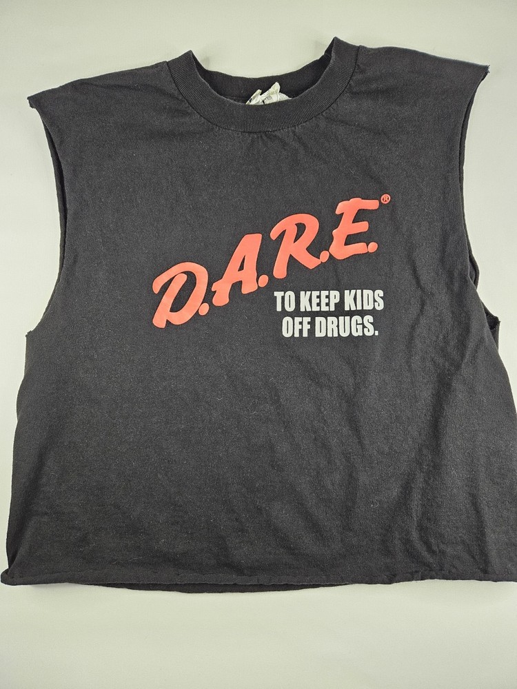 Style Activewear D.A.R.E. Graphic Black Sleeveless Men's T-Shirt Size M