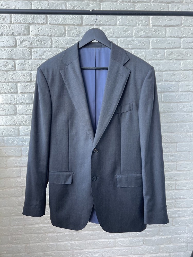 SuitSupply Napoli Gray 100% Wool 110's Blazer Jacket Men's Size 50