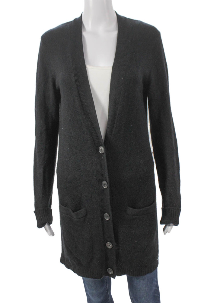 Theory Women Basic Cashmere V-Neck Button Solid Long Sleeve Cardigan Size LFree Shipping in US $100+ Orders | $6.95 Orders Below