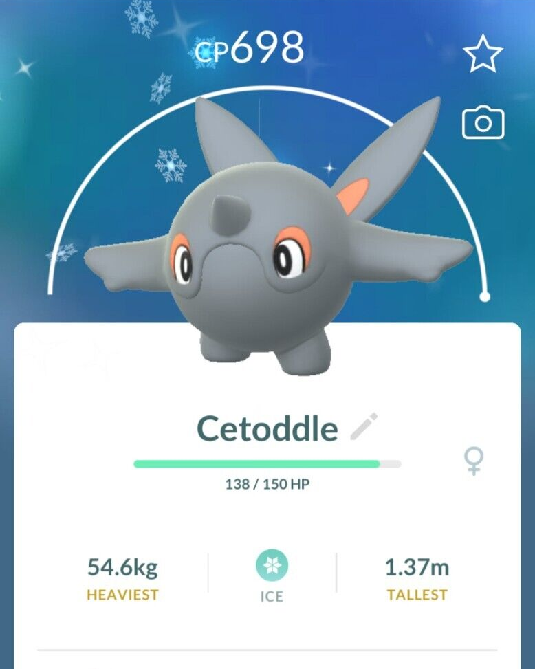 Shiny Cetoddle trade for 1 million Stardust unregistered