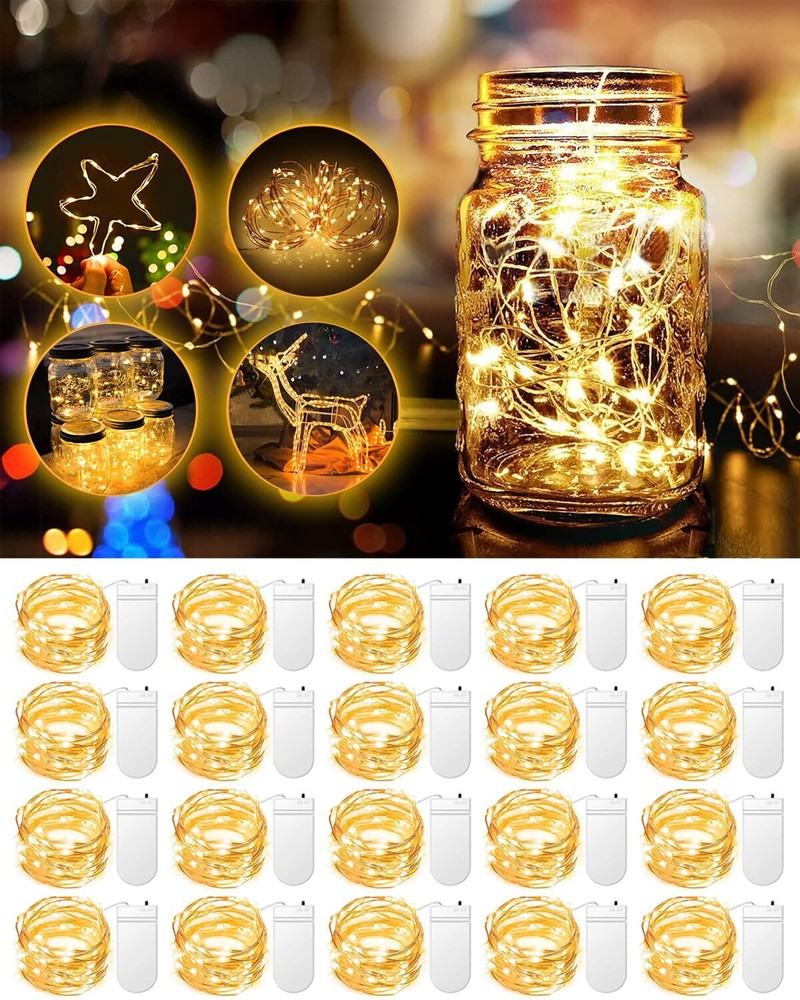20 Pack Fairy Lights Battery Operated 3.3ft 20 LED Mini String Lights Twinkle...