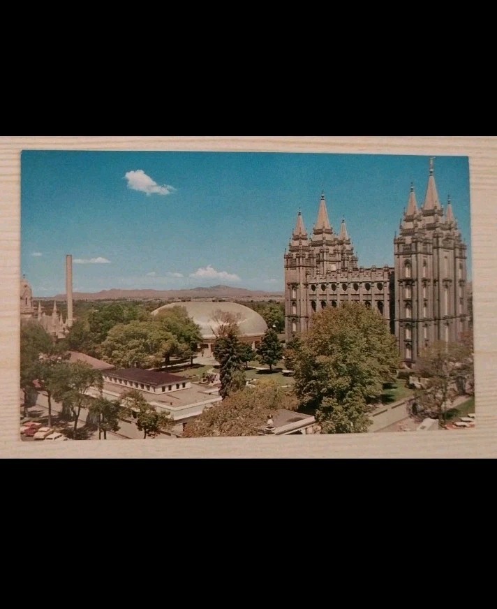 Temple Square Mormon Domed Tabernacle ~ Salt Lake City Utah UT~ Vintage Postcard