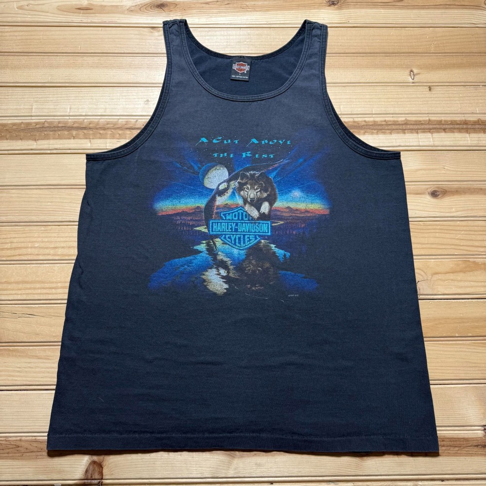 Vintage 90s 1997 Harley-Davidson Browne's Corpus Christi Texas Tank Top Large