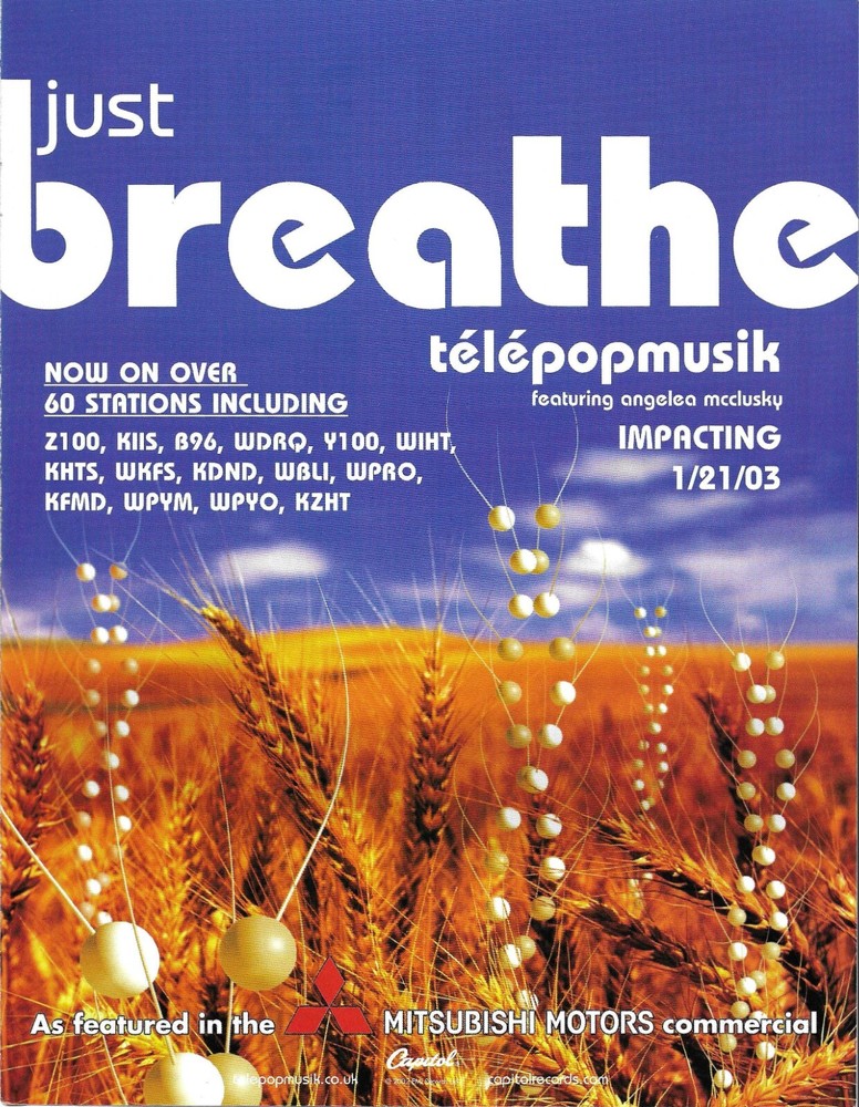 TELEPOPMUSIK Rare 2003 Breathe  PROMO TRADE AD Poster for Genetic 8.5x11 MINT