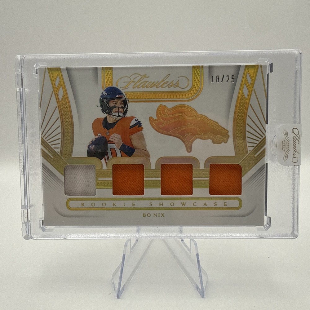 2024 Flawless Bo Nix Rookie Showcase Game Worn Material /25 Factory Sealed