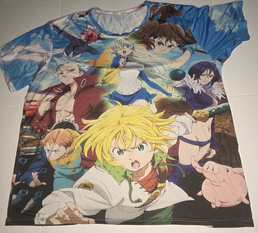 Anime The Seven Deadly Sins Inspired Full-Color Graphic T-Shirt - Size 5xl
