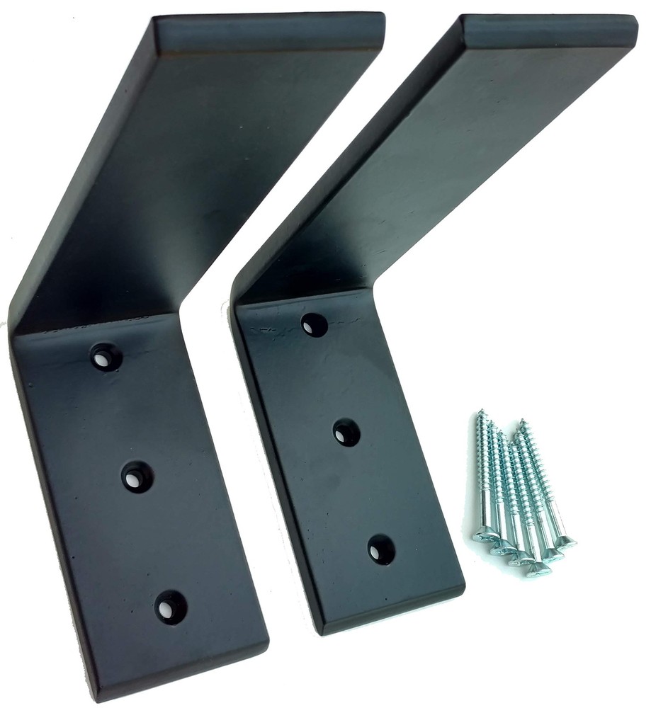 White Steel Heavy Duty 6x8 L Brackets for Countertop Support 3/8 Inch Thick