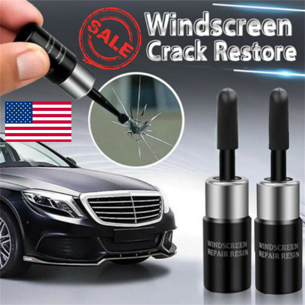 2*Car Glass Nano Repair Fluid Kit Automotive Window Glass Crack Chip Repair Glue