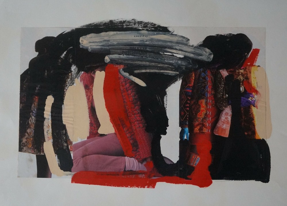 Abstract Composition Collage by M. Gouillard-Vionnet 1940 Modern Art-image