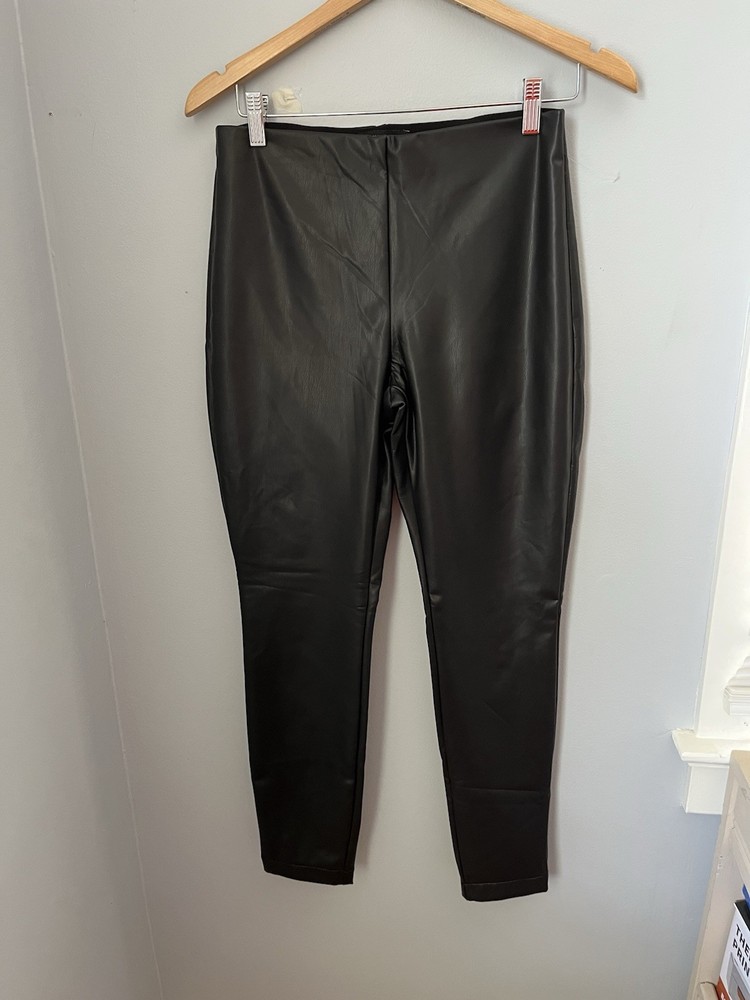Banana Republic Women's Leggings Vegan Leather Black Size Small Pull On Stretch