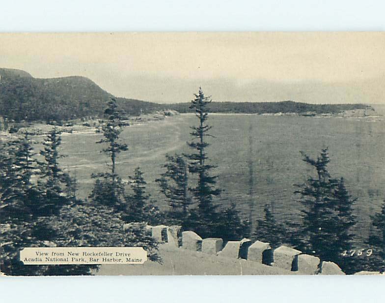 Unused Pre-1980 PARK SCENE Bar Harbor Maine ME hk9068