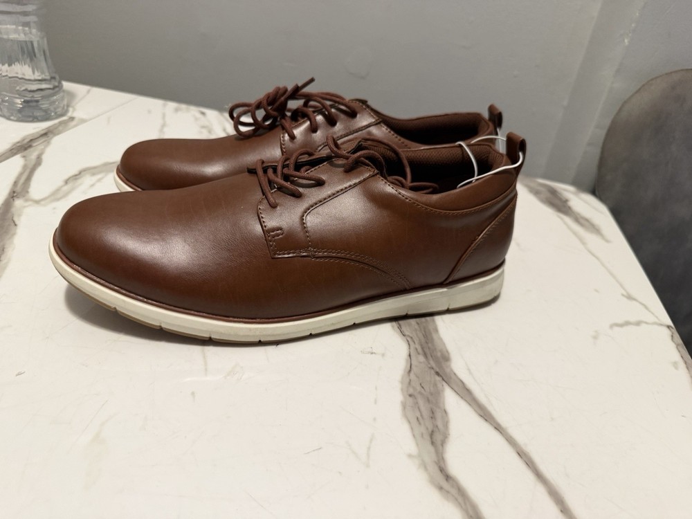Goodfellow & Co Men's Brown Leather Lace-Up Casual Sneakers Round Toe US 11