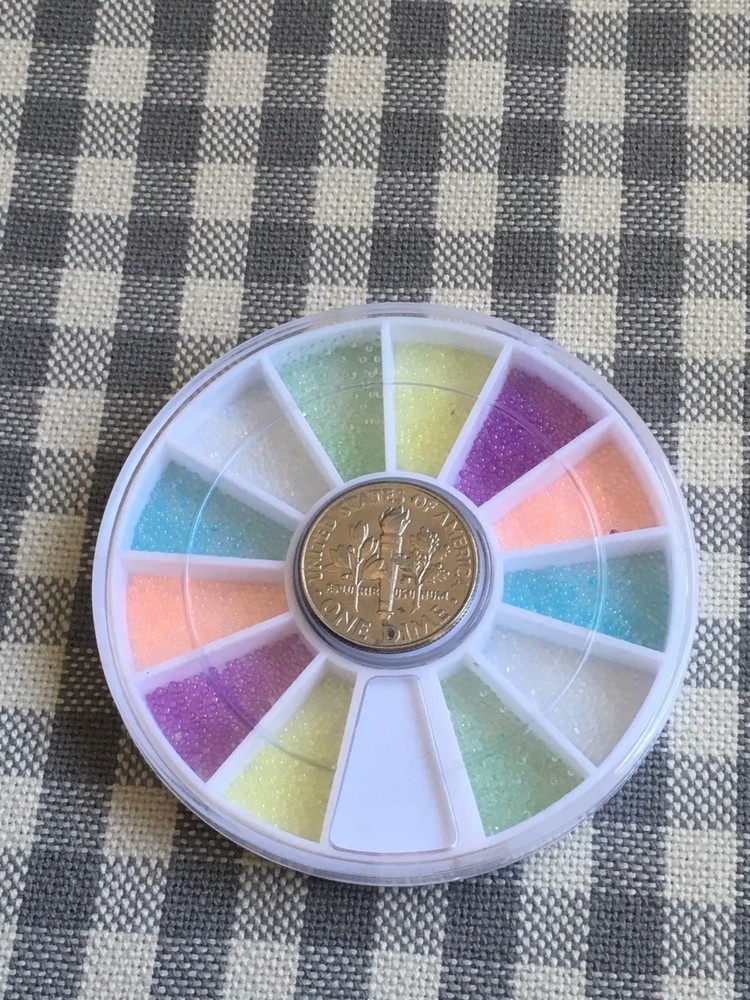 3D Nail Art Steel Mini Ball Beads 0.9 mm with Wheel - Silver & Gold, COMBO