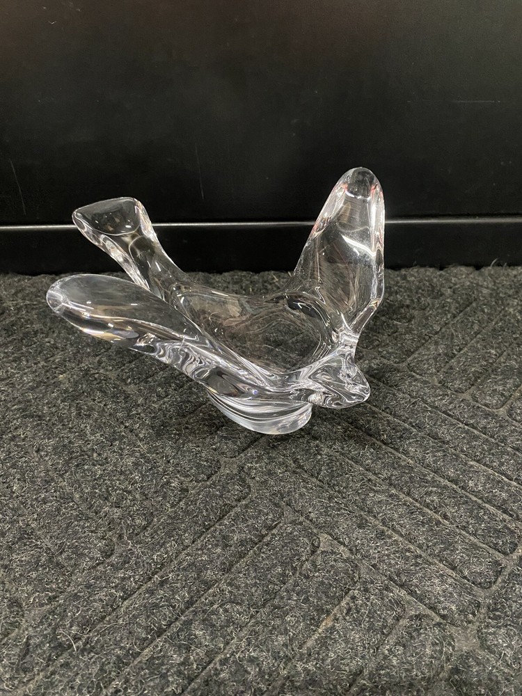 Crystal Soaring Bird Candy Dish Nut Bowl Paperweight Desk Decor