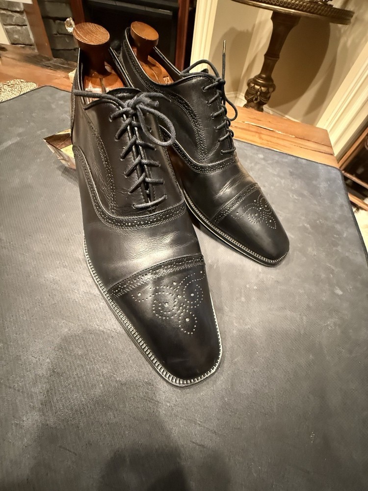 To Boot New York Adam Derrick Black Leather Brogue Oxford Men's Dress Shoes 11.5