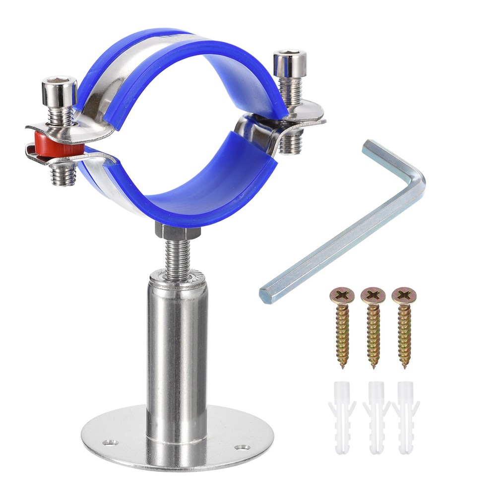 Pipe Supports Adjustable Pipe Bracket Clamp Pipe Strap Fit for 51-57mm Pipe