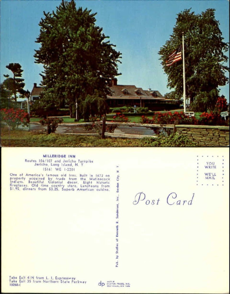 Milleridge Inn Jericho Turnpike Jericho Long Island NY unused 1960s postcard