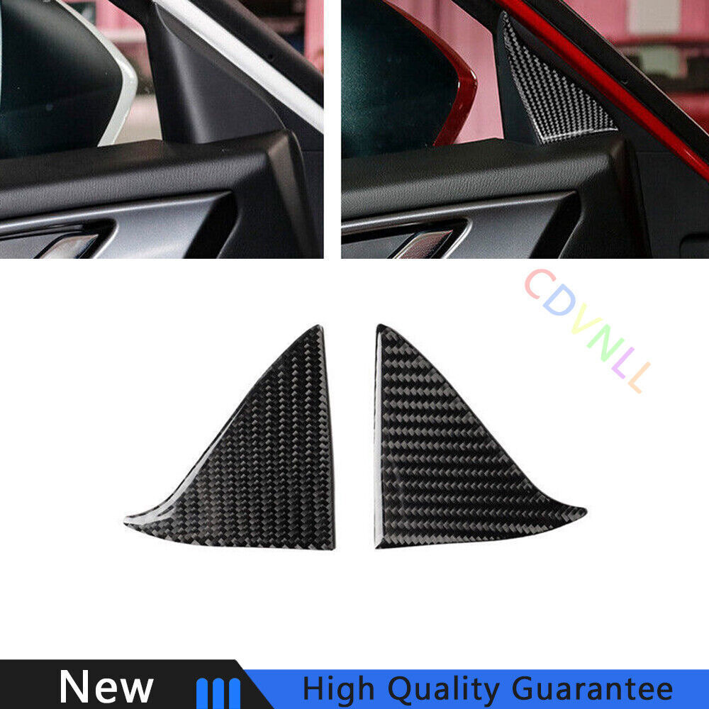 For Mazda 3 Axela 2017-2019 Real Carbon Fiber Front Triangle A Pillar Cover Trim