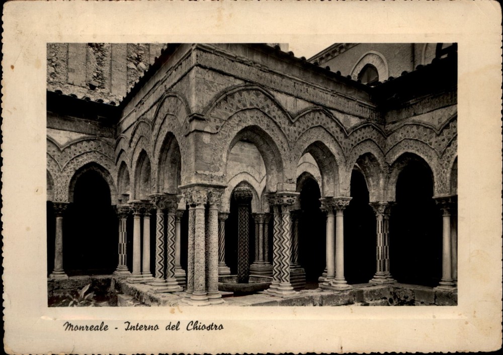 RPPC Monreale Sicily Italy Cloister vintage postcard k939