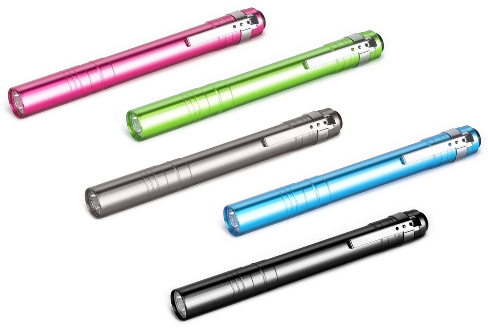 5-Pack Aluminum LED Penlight Set with Pre-Installed Batteries