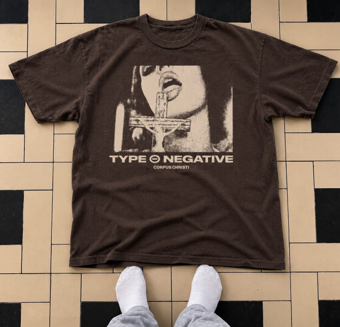 Type O Negative Corpus Christi Vintage Style Graphic T-Shirt Goth Metal Band Uni