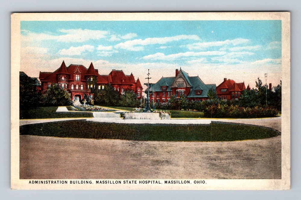 Massillon OH-Ohio, Insane Asylum State Hospital Vintage Postcard PC