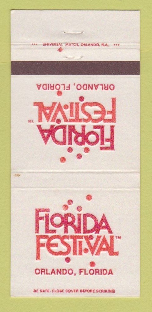 Matchbook Cover - Florida Festival Orlando FL 30 Strike