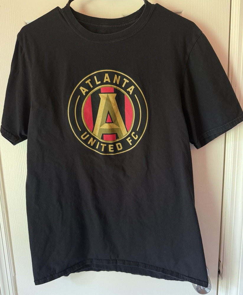 Fanatics Atlanta United FC MLS Soccer T-Shirt Logo Graphic Black Gold Red