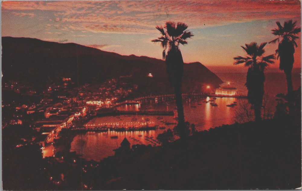 Postcard Avalon Bay At Dusk Catalina Island California Unposted