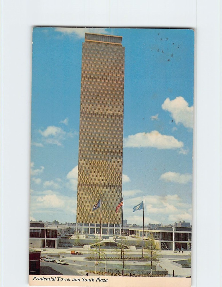 Postcard Prudential Tower and South Plaza Part of New Boston Massachusetts USA