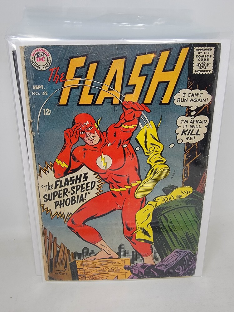 THE FLASH #182 1968 DC 4.0 Silver Age Ross Andru Cover Art Abra Kadabra *-image