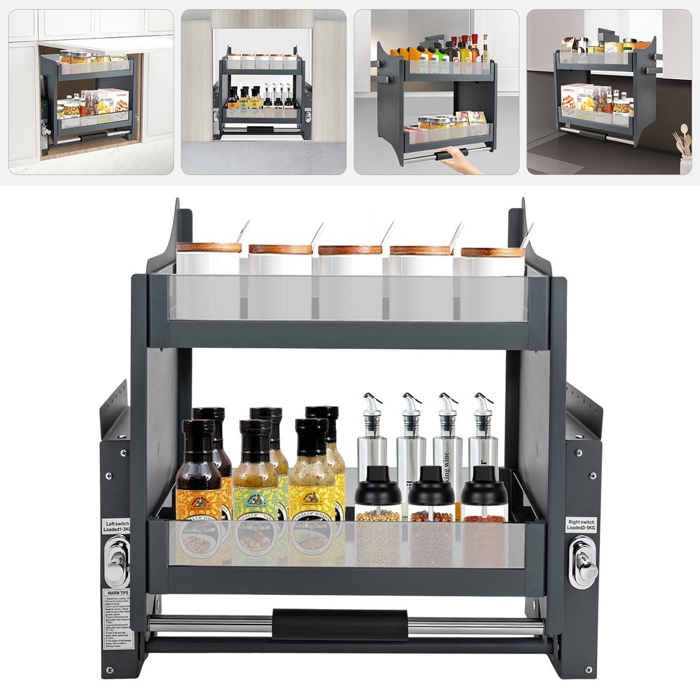 Pull-Out Cabinet Shelf Drop Down Shelf Pull-Down Lift for Kitchen Cabinet 2-tier