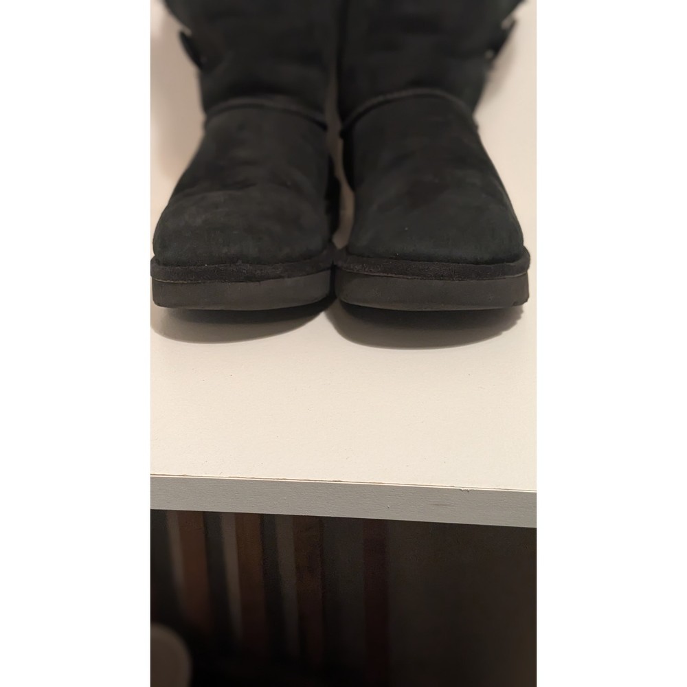 UGG Bailey Button black suede winter boots for women