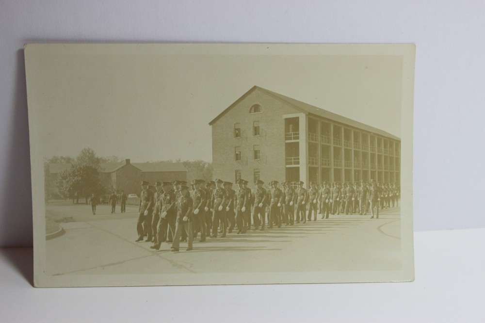 Military Troops Marching - Location Unknown RPPC