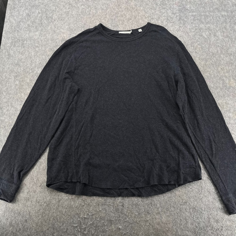 Vince Mens Blue Knit Long Sleeve Crew Neck T Shirt Size XXL