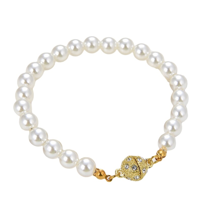 18cm 7.1in Pearl Bracelet with Alloy Lobster Clasp Elegant Jewelry
