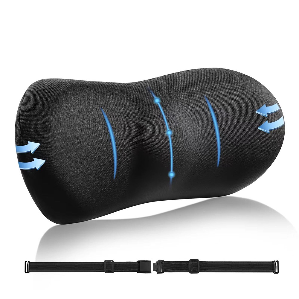 Lumbar Support Pillow – Memory Foam Lumbar Pillow for Lower Back Support, Bac...