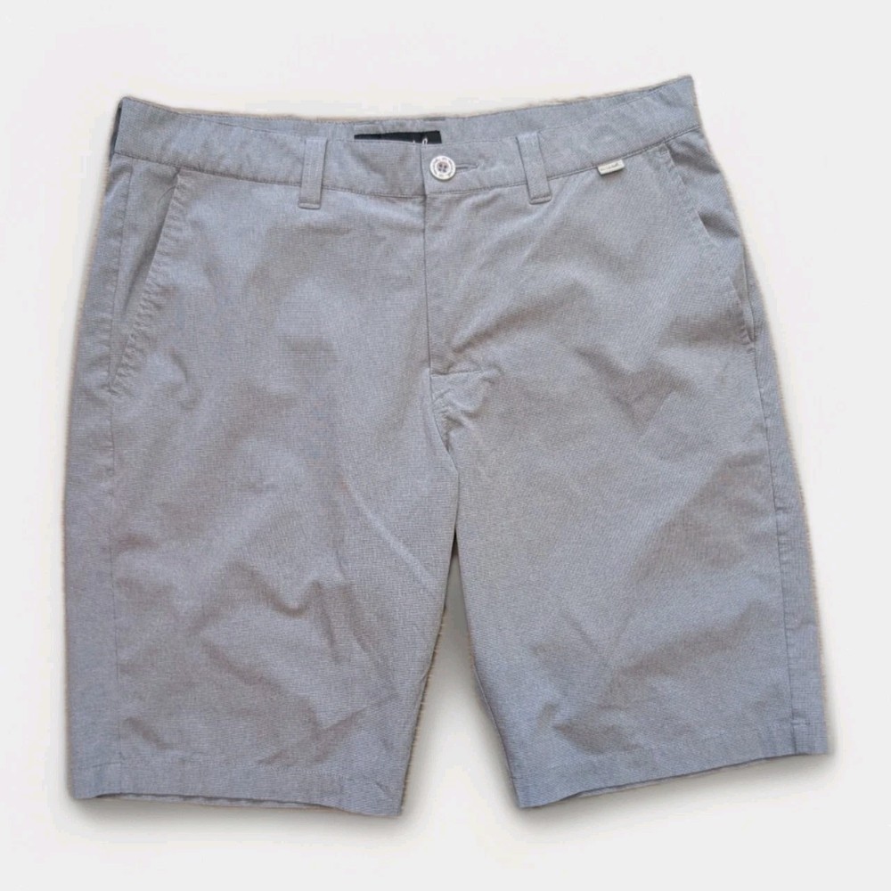 Travis Mathew Golf Shorts Gray Performance Stretch Flat Front Casual Mens 33