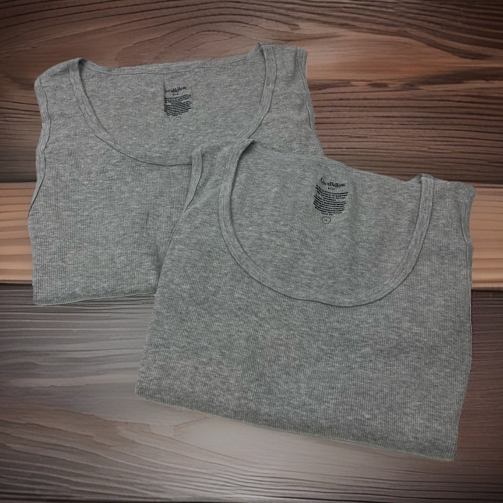 Lot Of 2 Goodfellow & Co Men’s XL Extra Large Solid Gray Sleeveless  Tank Top